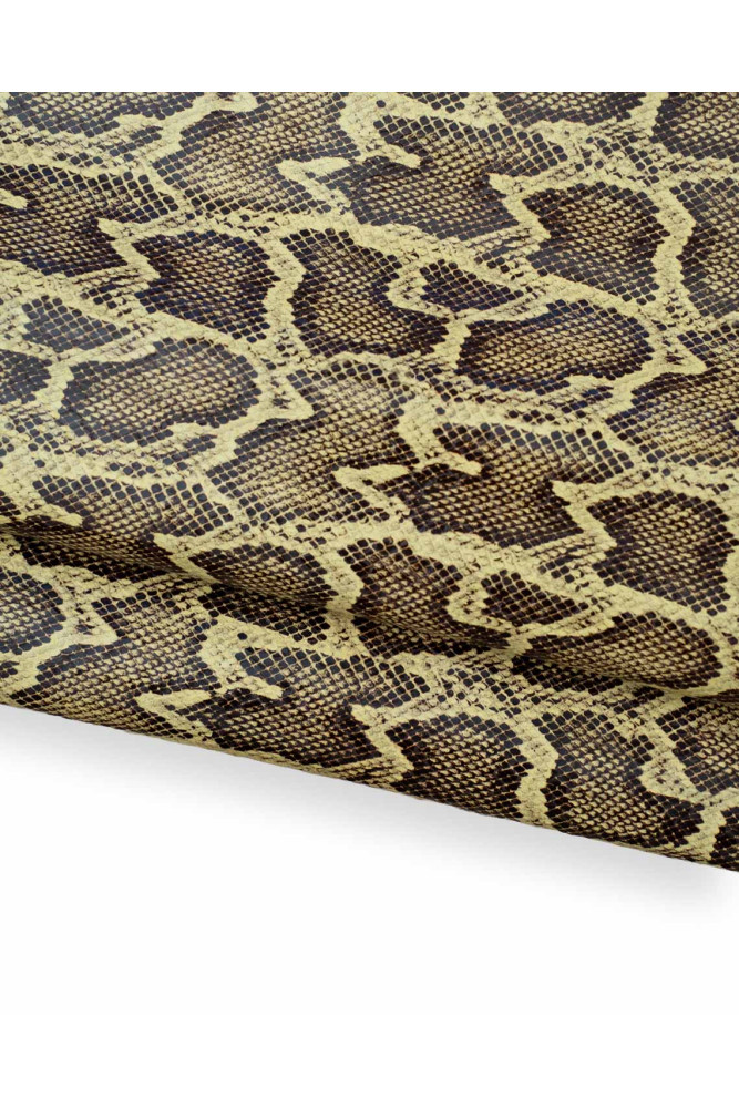 PYTHON textured leather hide, beige...