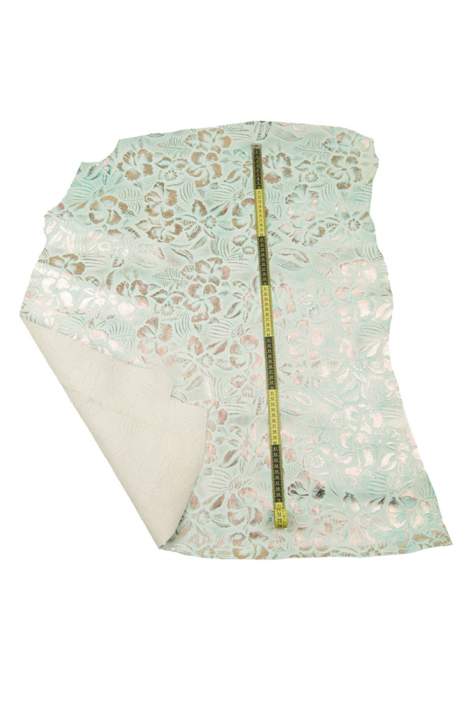 Pelle stampa FLOREALE metallizzata,...