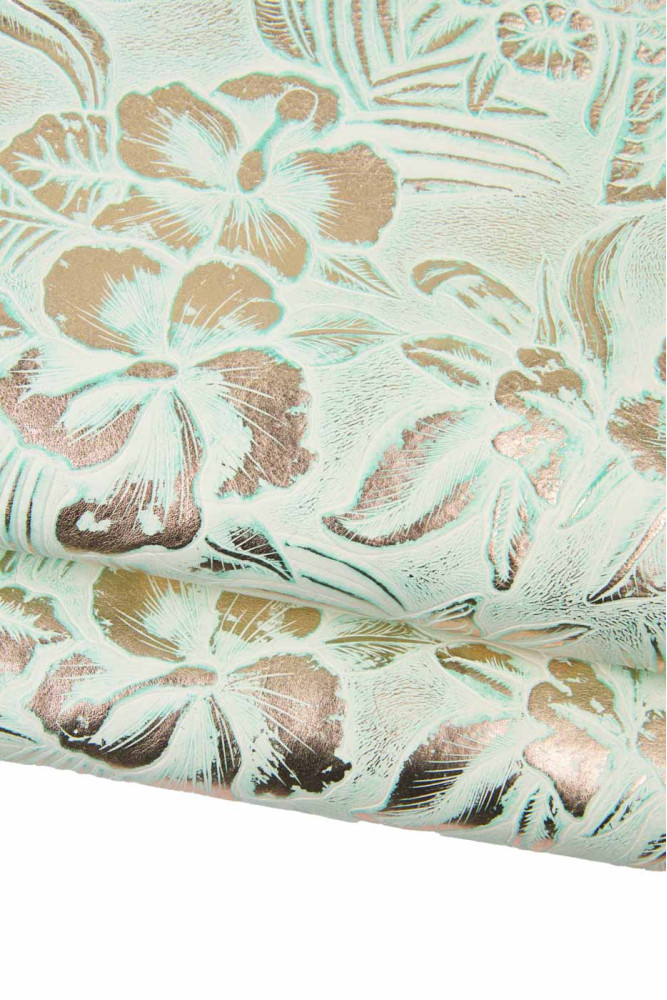 Pelle stampa FLOREALE metallizzata,...