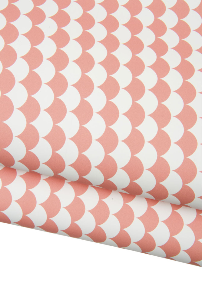 Pellame motivo OPTICAL bianco e rosa...