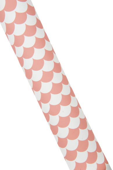 Pellame motivo OPTICAL bianco e rosa salmone, vitello semi rigido stampato, pelle opaca per artigianato