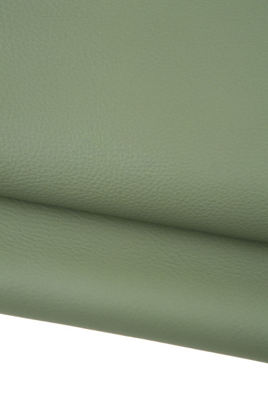 Pellame verde militare con leggera GRANA, pelle SPORTIVA opaca, vitello morbido alto spessore per artigiani