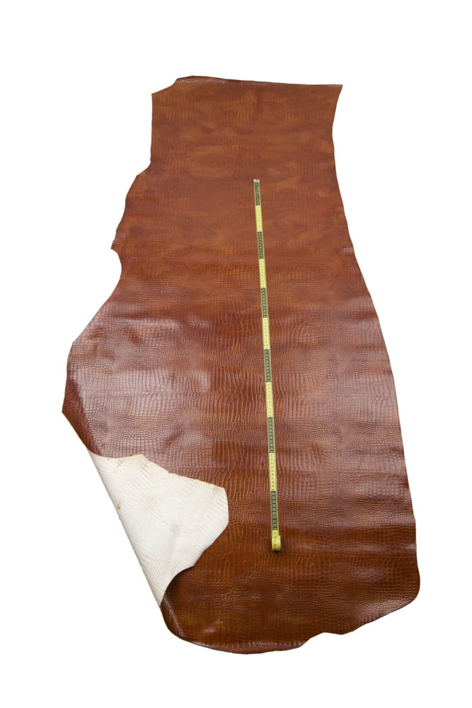 Pellame COCCODRILLO marrone, vitello...