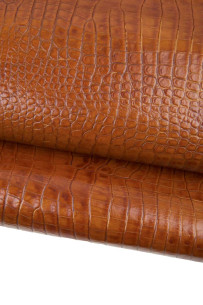 Brown CROCODILE embossed...
