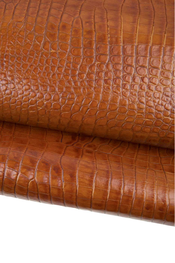 Pellame COCCODRILLO marrone, vitello...