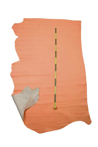 Vitello LISCIO arancione, pelle MORBIDA opaca, pellame sportivo per fai da te, 1.0 - 1.2 mm