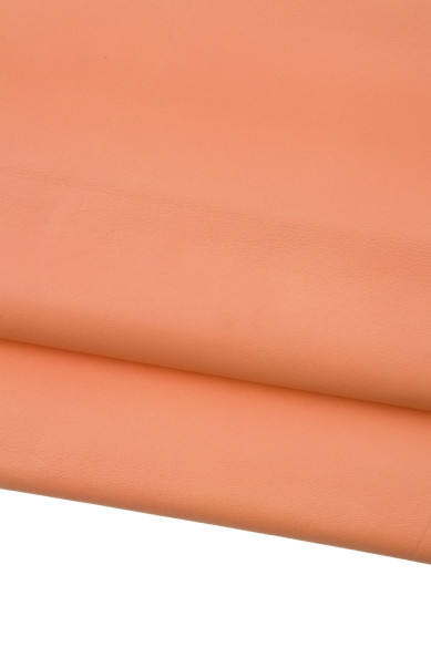 Vitello LISCIO arancione, pelle MORBIDA opaca, pellame sportivo per fai da te, 1.0 - 1.2 mm