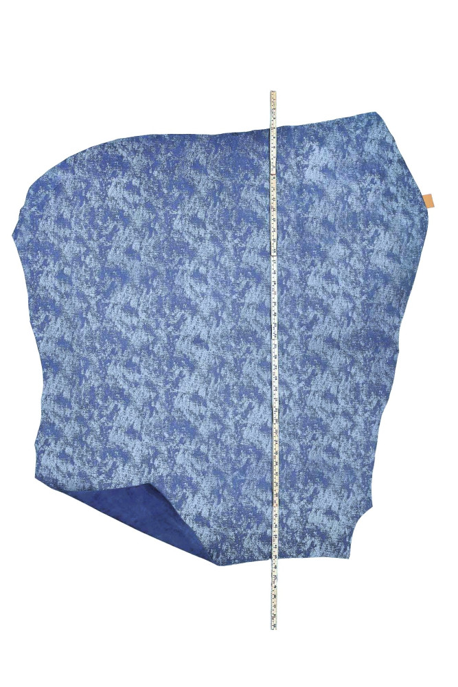 Pellame scamosciato blu, vitello...