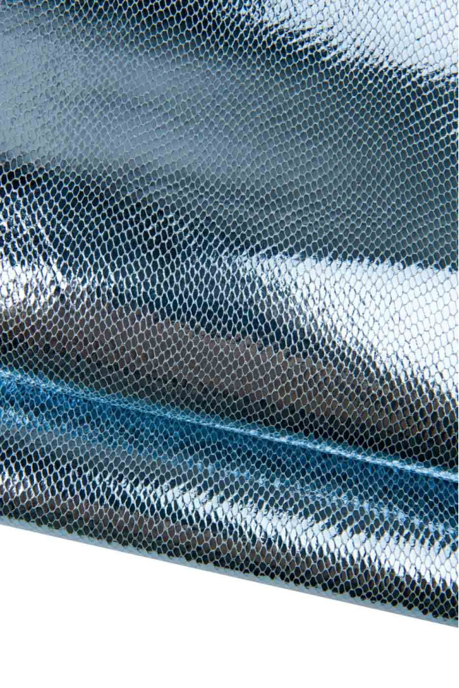 Light blue PYTHON leather skin,...