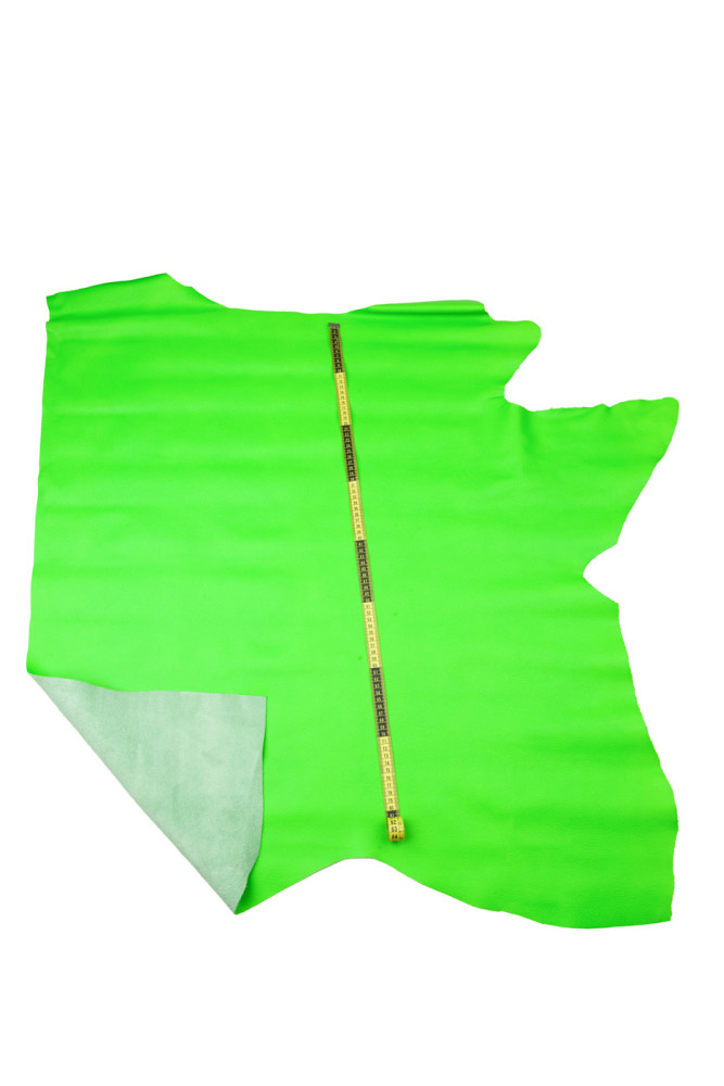 Pellame VERDE FLUO con GRANA, vitello...