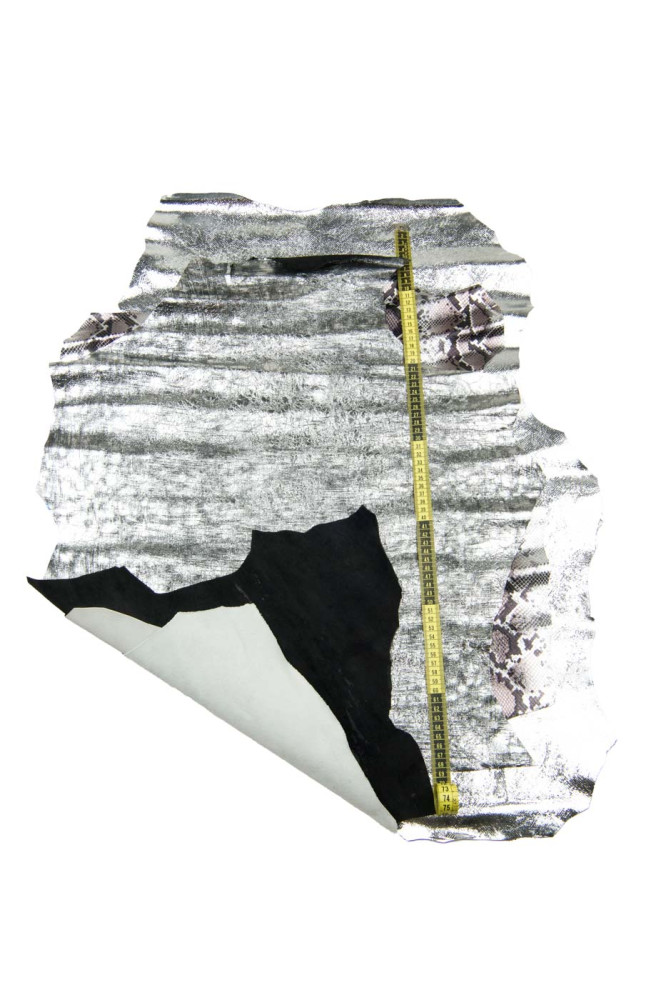 BUNDLE of 3 SILVER soft goatskins,...