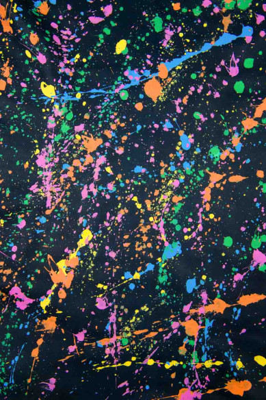 Multicolor SPLASH print on black goatskin, leather skin - pollock pattern, hand PAINTED skin, for hobbyists