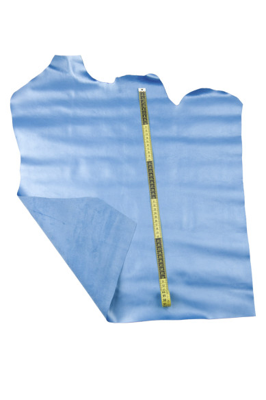 Pellame METALLIZZATO AZZURRO, vitello liscio morbido, pellame celeste laminato per fai da te