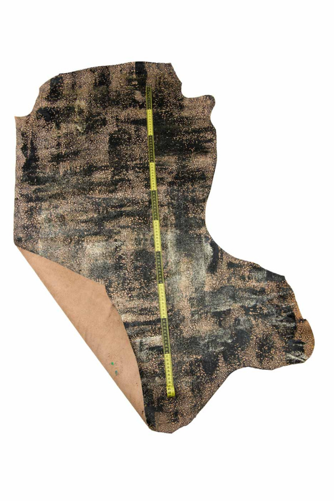 Pelle a fiori con GLITTER beige-nero,...