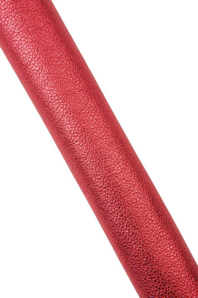 Pellame LAMINATO rosso, vitello metallizzato con GRANA, pelle lucida rossa morbida