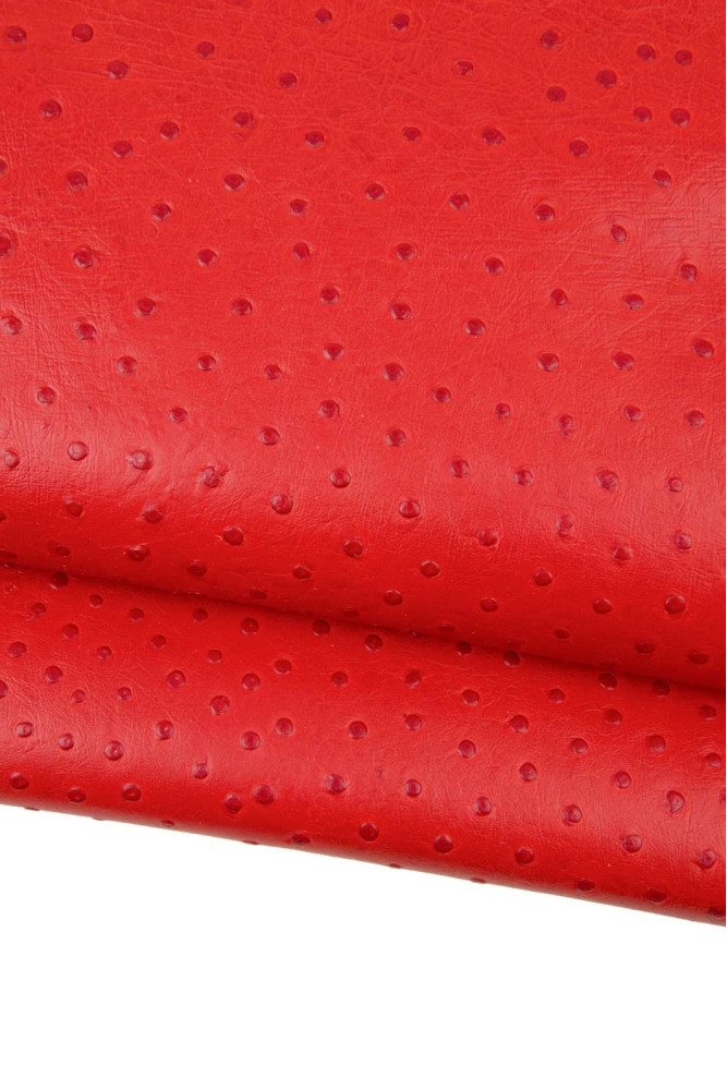 Pellame stampa STRUZZO ROSSO, pelle...