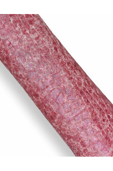 Lotto di 3 pelli di lusso ROSA, pellami LAMINATI stampa COCCO / effetto stropicciato, capre pregiate per fai da te