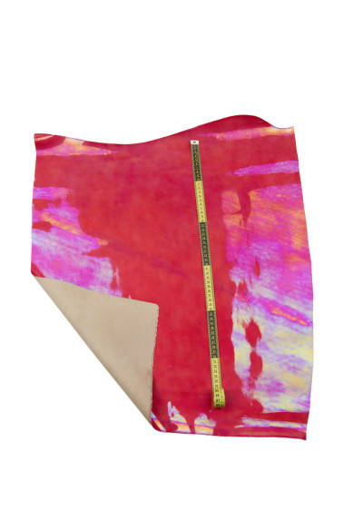 Pelle VERNICE OLEOGRAFICA rosso magenta, pellame lucido liscio, pellame verniciato tempra standard, 1.1 - 1.3 mm