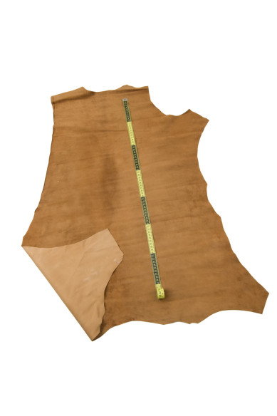 Vitellino SCAMOSCIATO cuoio, pelle camoscio MORBIDO marrone, pellame con buon scrivenza 0.6 - 0.8 mm per il fai da te