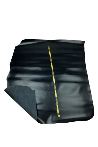 PELLAME blu scuro ABRASIVATO, vitello lucido, pelle liscia rigida per artigiani, 1.4 - 1.6 mm
