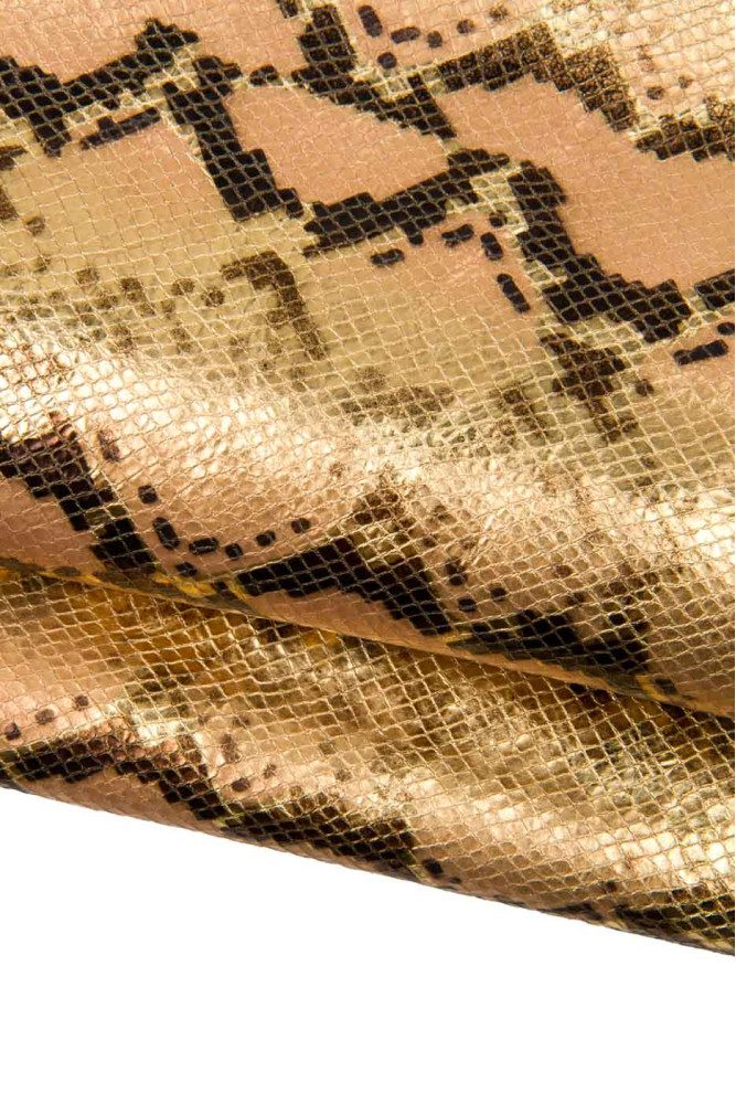 Set di 2 pelli oro stampa PITONE,...