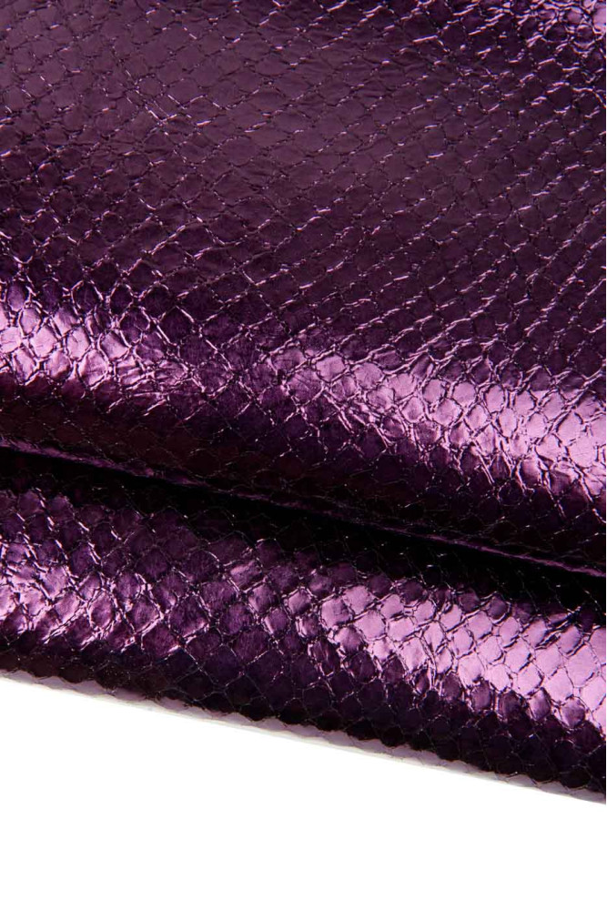 Purple PYTHON leather skin, METALLIC...