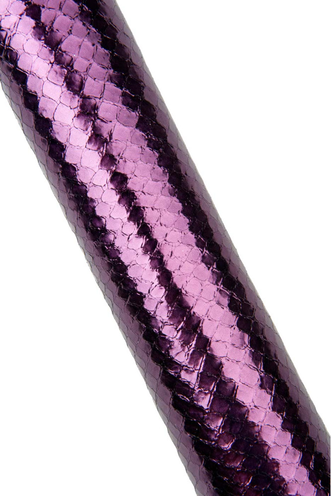 Purple PYTHON leather skin, METALLIC...
