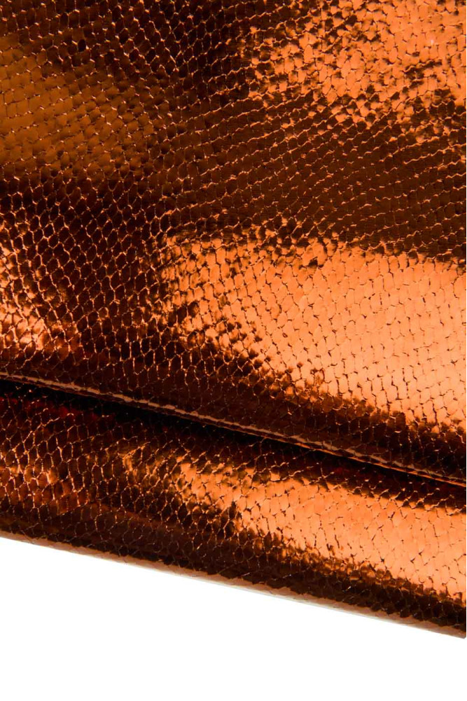 Rust PYTHON leather skin, METALLIC...