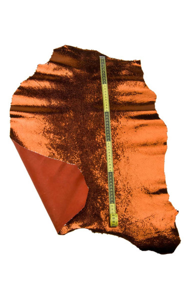 Pelle PITONE laminato ruggine, capra METALLIZZATA stampa rettile, pellame di lusso morbido per il fai da te