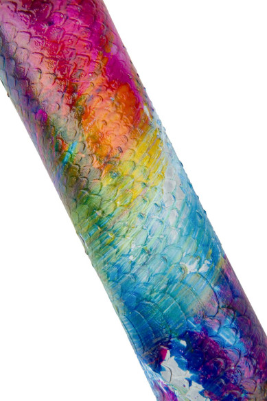 Pelle stampa RETTILE multicolor, pellame di capra morbido GOMMATO dipinto a mano per hobbisti