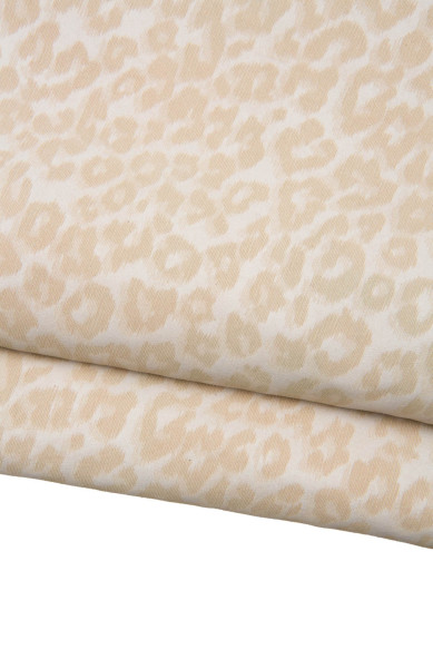 Lotto di 3 pelli beige abbinate come da foto: pellame lucido stampa CRACKLE + capra scamosciata stampa LEOPARDO