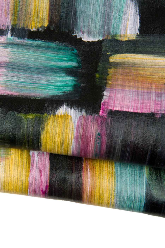 Pelle a SCACCHI multicolor, capra...