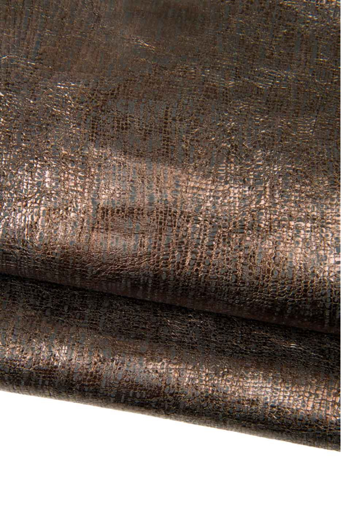 Lotto di 5 pellami oro nero, capre...