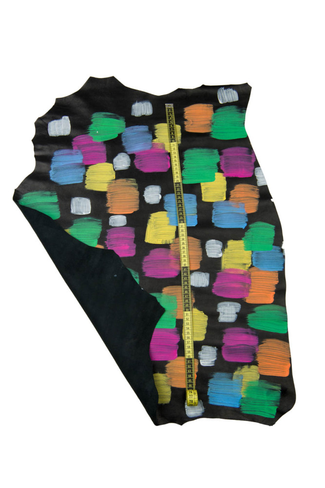 Multicolor HANDPAINTED leather skin,...