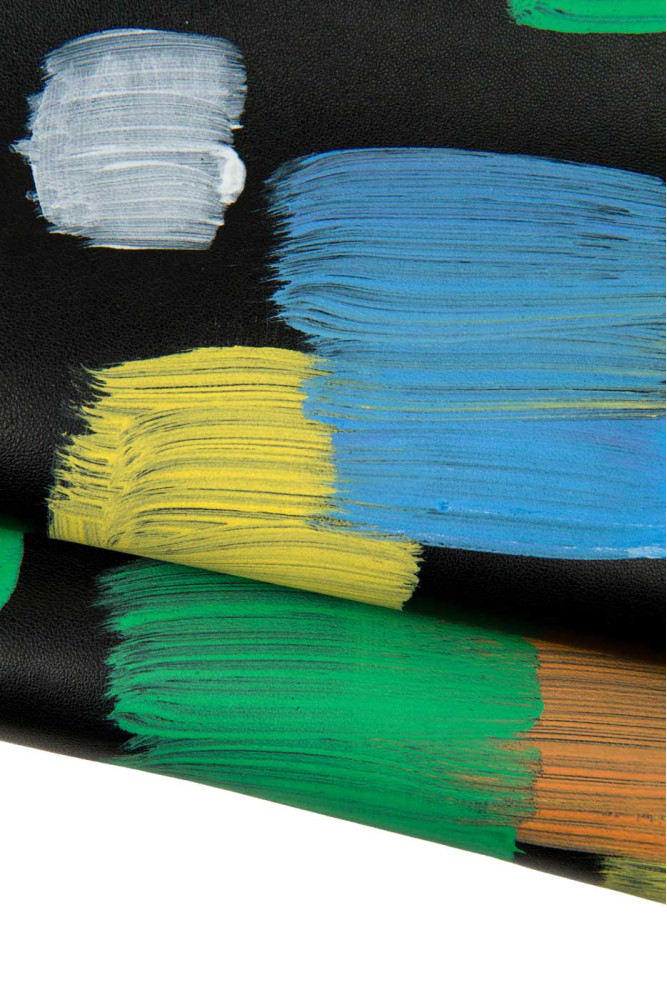 Multicolor HANDPAINTED leather skin,...