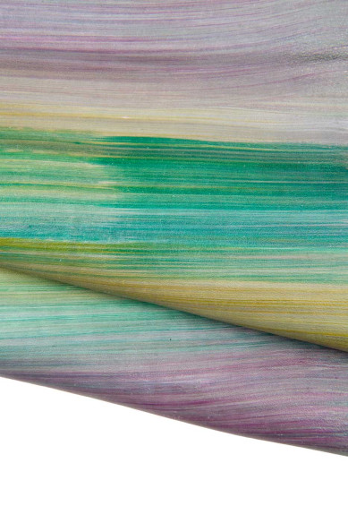 Multicolor STRIPED HANDPAINTED leather skin, soft goatskin, unique hide for hobbyists