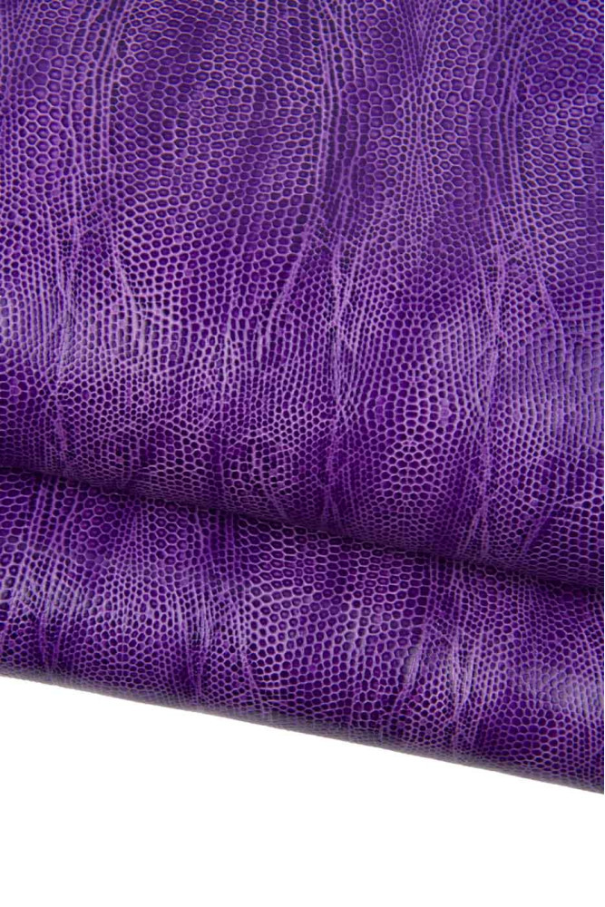 Pelle stampa LIZARD viola, vitello...