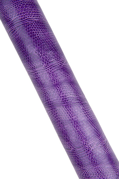 Pelle stampa LIZARD viola, vitello lucido classico motivo LUCERTOLA, pellame italiano elegante per artigiani