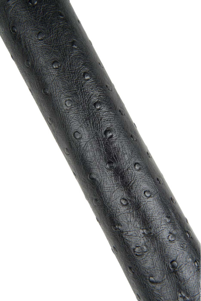 Black OSTRICH embossed leather hide,...