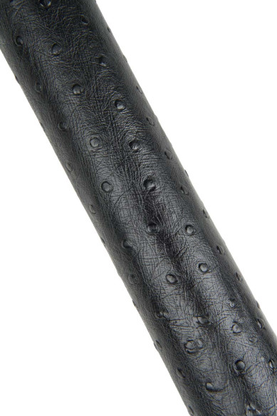 Black OSTRICH embossed leather hide, glossy printed cowhide, super SOFT calfskin 0.7 - 0.8 mm