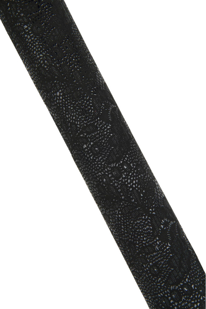 Black FLORAL textured leather skin,...