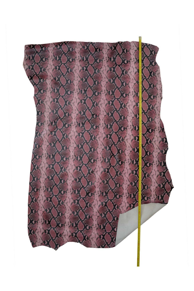 Pink REPTILE printed leather hide,...