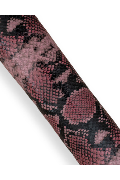 Pellame SERPENTE rosa carne, pelle morbida stampa PITONE rettile, vitello per artigianato semi lucido