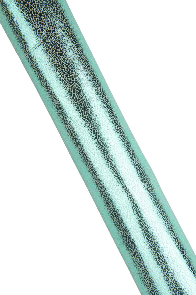 Turquoise METALLIC leather skin,...
