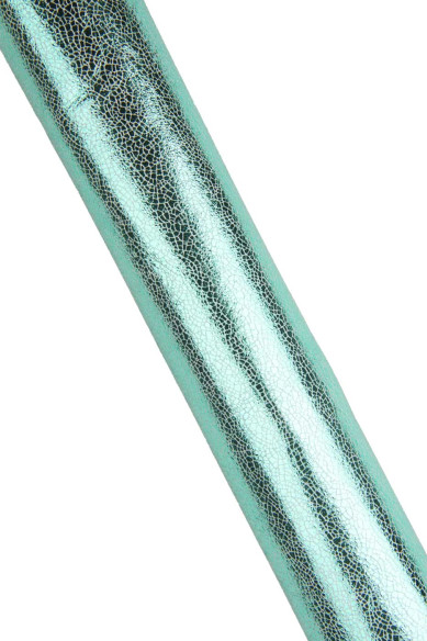 Turquoise METALLIC leather skin, CRACKLED printed goatskin, auqamarine super soft sparkle hide