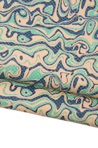 Multicolor printed leather...