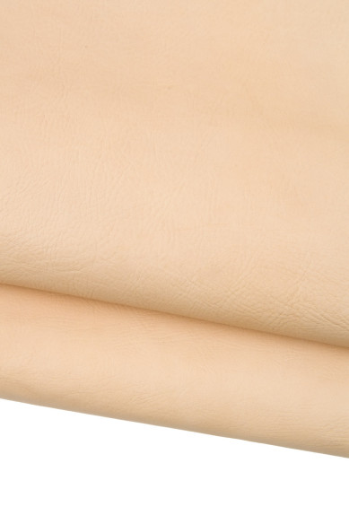 BEIGE VACHETTA leather hide, super natural milled cowhide - light irregular grain, vegetable tanned sporty calfskin