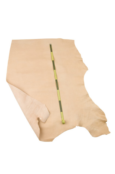 BEIGE VACHETTA leather hide, super natural milled cowhide - light irregular grain, vegetable tanned sporty calfskin