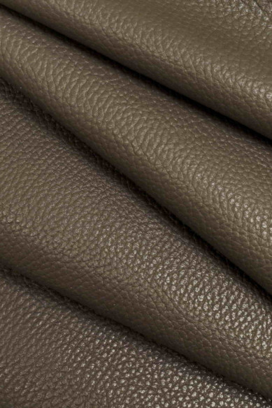 Pellame grana DOLLARO grigio scuro, vitello MORBIDO stampato, pelle grigia 1.2 - 1.4 mm per artigianato
