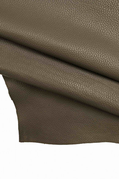 Pellame grana DOLLARO grigio scuro, vitello MORBIDO stampato, pelle grigia 1.2 - 1.4 mm per artigianato